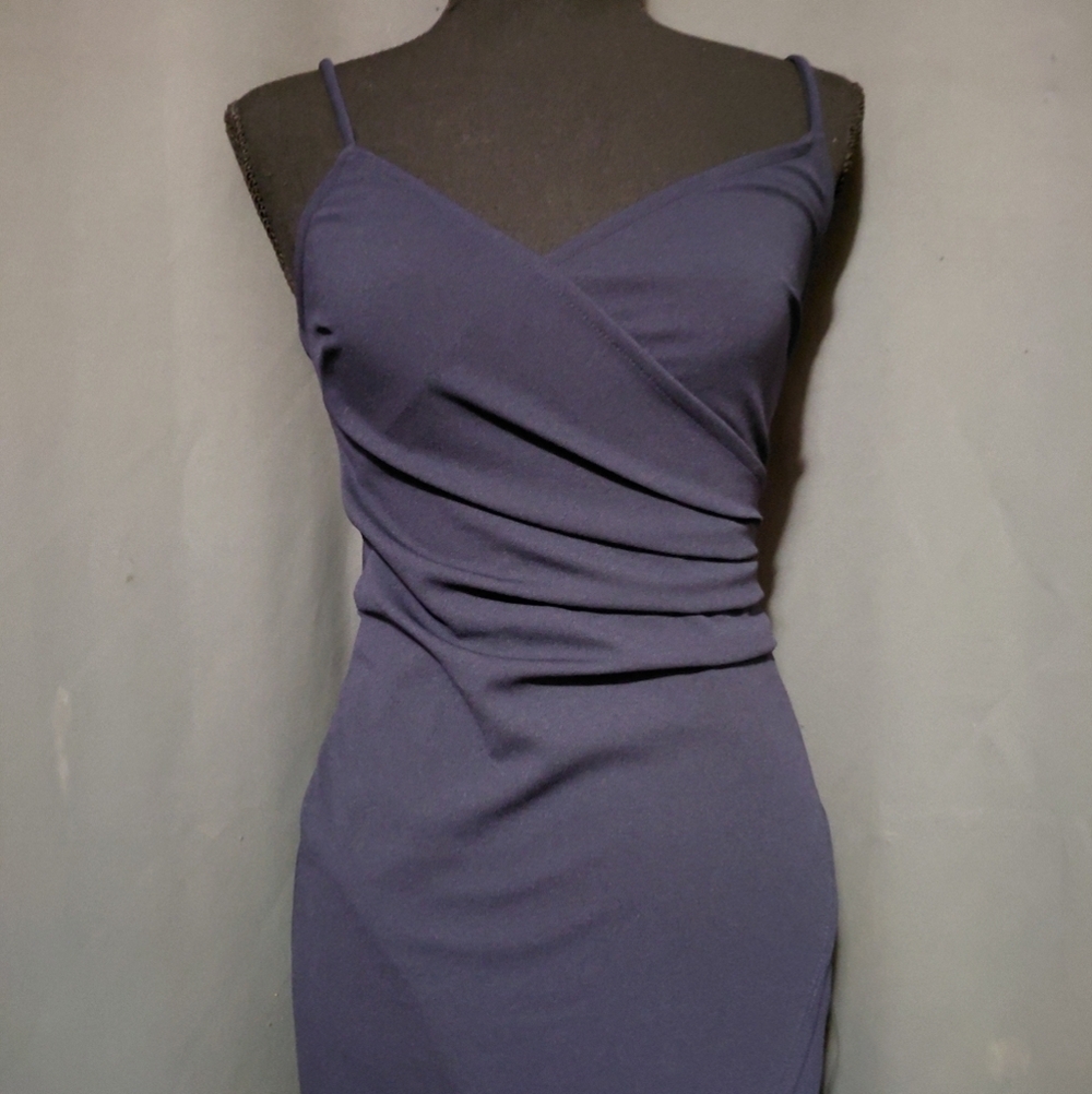 Lulus Sweetest Admirer Navy Blue Ruched Surplice Maxi Dress Size XS NWT - Picture 6 of 11